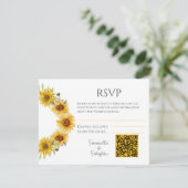 ひまわりエレガント式RSVPエンクロージャカード 出欠カード (スタンド正面)
