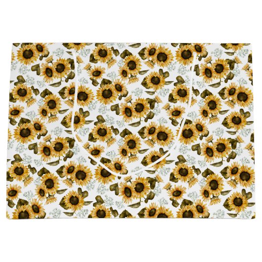 ひまわりエレガント模様 ラージペーパーバッグ (正面)