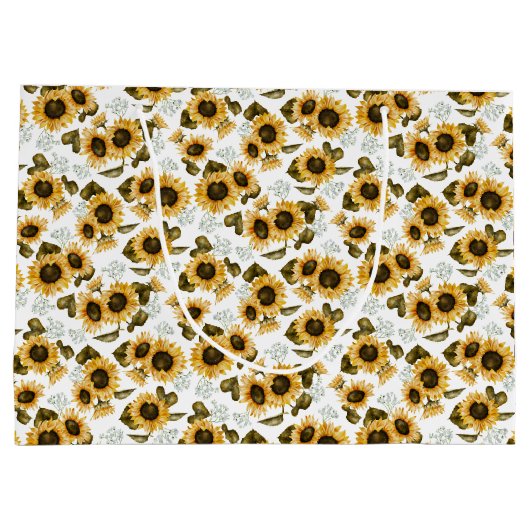 ひまわりエレガント模様 ラージペーパーバッグ (裏面)