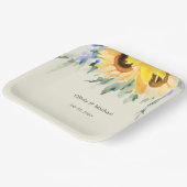 ひまわりエレガント水彩の結婚紙プレート ペーパープレート (傾斜あり)