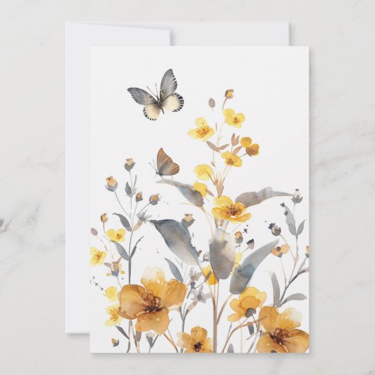 ひまわりエレガント水彩フローラ母の日 招待状 (裏面)