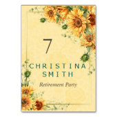ひまわりエレガント水彩退職パーティー テーブルナンバー (正面)