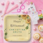 ひまわりエレガント水彩退職パーティー ペーパープレート (パーティー)