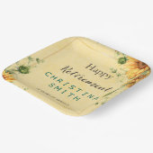 ひまわりエレガント水彩退職パーティー ペーパープレート (傾斜あり)