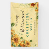 ひまわりエレガント水彩退職パーティー 横断幕 (縦)