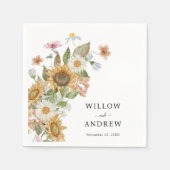 ひまわりエレガント紙ナプキン スタンダードカクテルナプキン (正面)