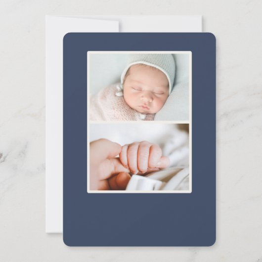 ひまわりエレガント色の黄色い写真の誕生のお知らせ 招待状 (裏面)