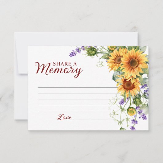 ひまわりエレガント花葬儀共有メモリカード 出欠カード (正面)