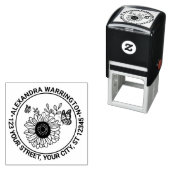 ひまわりエレガント蝶の名前差出人住所 セルフインキングスタンプ (インサイチュ)