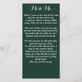 ひまわりエレガント記念葬式祈りの言葉カード サンキューカード (裏面)