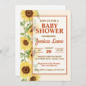 ひまわりエレガント赤ちゃんシャワー 招待状 (正面/裏面)