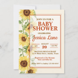 ひまわりエレガント赤ちゃんシャワー 招待状