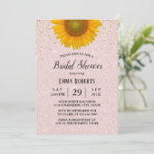 ひまわりエレガント赤面ピンクブライダルシャワー 招待状 (スタンド正面)