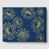 ひまわりエレガント金ゴールドフォイル青結婚のゲストブック ゲストブック (裏面)