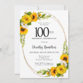 ひまわりエレガント100th誕生日パーティー 招待状 (正面)