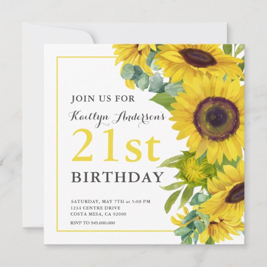 ひまわりエレガント21日パーティー 招待状 (正面)
