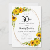ひまわりエレガント30th誕生日パーティー 招待状 (正面)