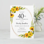ひまわりエレガント40th誕生日パーティー 招待状 (スタンド正面)