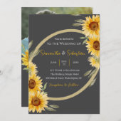 ひまわりエレガ素朴ントウェディング招待状 招待状 (正面/裏面)