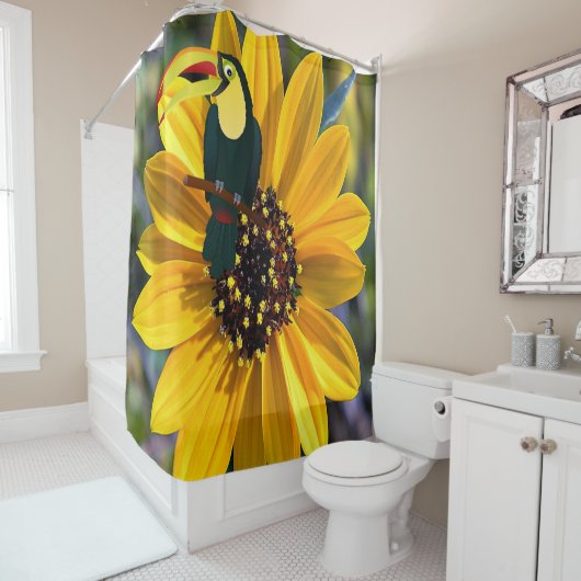 ひまわりオウムのシャワーカーテン シャワーカーテン (インサイチュ)
