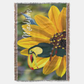 ひまわりオウムブランケット スローブランケット (正面縦)
