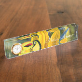 ひまわりオウム机用ネームプレート デスクネームプレート (側面)