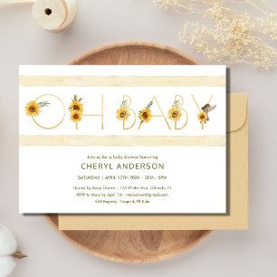 ひまわりオベビーベビーシャワーパーティー 招待状