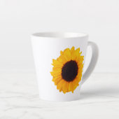 ひまわりオレンジイエローブラックフローラ4Kate カフェラテマグ (右アングル)