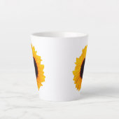 ひまわりオレンジイエローブラックフローラ4Kate カフェラテマグ (正面)