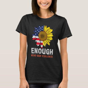 ひまわりオレンジ平和Enough End Gun Virance Usa Tシャツ
