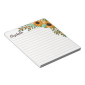 ひまわりオレンジ色の果実があなたの名前を並べた ノートパッド (アングル)