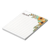 ひまわりオレンジ色の果実があなたの名前を並べた ノートパッド (回転)