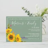 ひまわりオングリーン結婚式招待状 招待状 (スタンド正面)