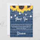 ひまわりオンブルーパーティーサンキューカード 招待状 (正面)