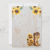 ひまわりカウガールウェスタンホーダウンラスティックバースデー 招待状 (裏面)