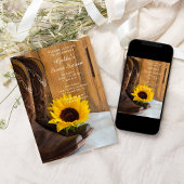 ひまわりカウボーイブーツ甘い16バーンドバースデーパーティー 招待状