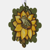 ひまわりカエルフローラ霜の花 オーナメントカード (左)