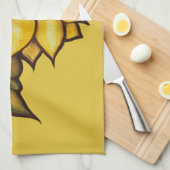 ひまわりカエルフローラ霜の花 キッチンタオル (四つ折り)