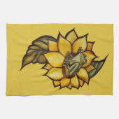 ひまわりカエルフローラ霜の花 キッチンタオル (横)