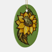 ひまわりカエルフローラ霜の花 セラミックオーナメント (右)