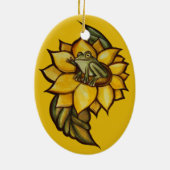 ひまわりカエルフローラ霜の花 セラミックオーナメント (裏面)