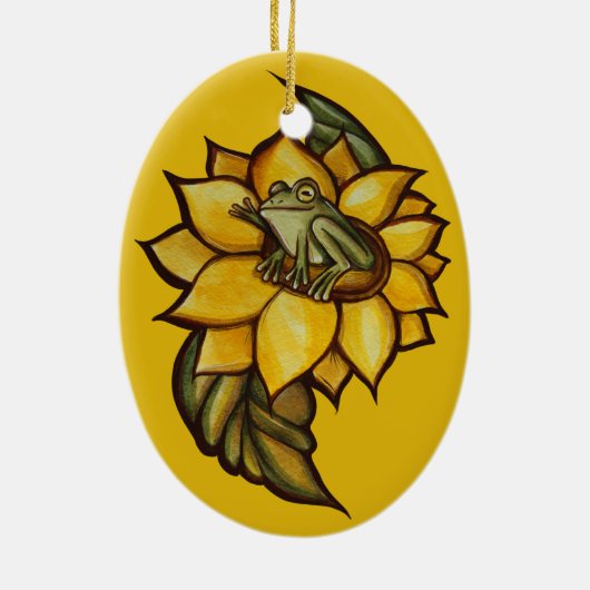 ひまわりカエルフローラ霜の花 セラミックオーナメント (裏面)