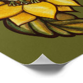 ひまわりカエルフローラ霜の花 ポスター (角)