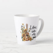 ひまわりカスタマイズ付きネームギター カフェラテマグ (右アングル)