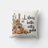 ひまわりカスタマイズ付きネームギター クッション (正面)