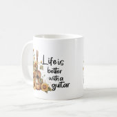 ひまわりカスタマイズ付きネームギター コーヒーマグカップ (正面左)