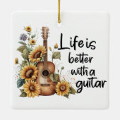 ひまわりカスタマイズ付きネームギター セラミックオーナメント (裏面)