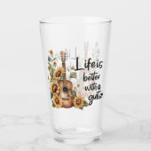 ひまわりカスタマイズ付きネームギター タンブラーグラス (裏面)