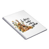 ひまわりカスタマイズ付きネームギター ノートブック (右側)