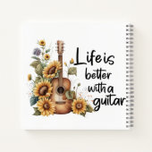 ひまわりカスタマイズ付きネームギター ノートブック (裏面)